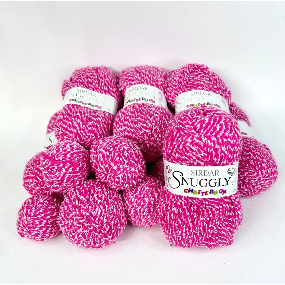 Sirdar Snuggly Chatterbox English Made Yarn Pink White 361 Lot of 8+ Skeins 490g